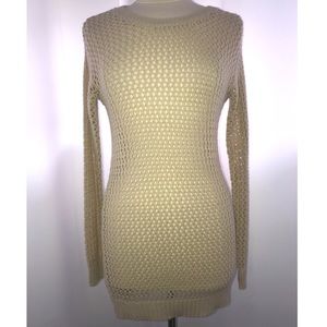 Derek Crochet Ivory Sweater Long Sleeves Coverall